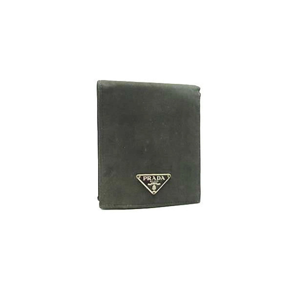 PRADA Tessuto Bi fold Wallet Billfold coin wallet Purse Card Holder Black